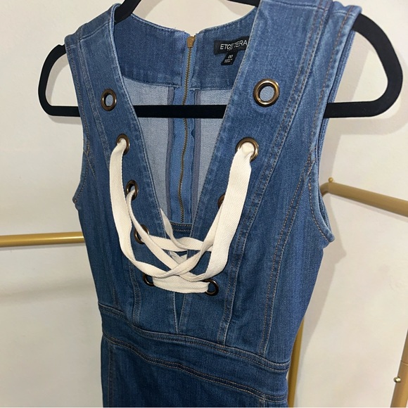 Jean Dress with Back Zipper Mid Length - Picture 4 of 8
